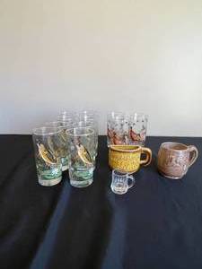 lot 217 image: Fish and Pheasant Glasses, Variety of Mugs