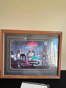 lot 222 image: Wall Art Picture - Dogs Playing Poker and Caricature