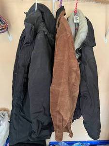 lot 365 image: 3 Mens Jackets - Eddie Bauer L, Gitano XL Brown SuedeLeather Lining, Ranger Boat Jacket XL