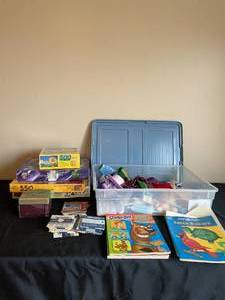 lot 464 image: VTG View Master With Various View Master Reels  Small Stuffed Teddy Bears  Various Doll Clothes  Coloring Books  Puzzles