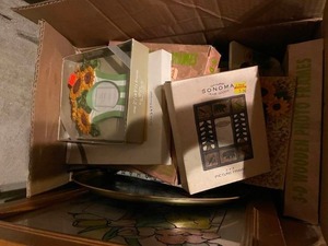 lot 473 image: Lot of Various Sz Photo Frames, QUILT Cut Out Sign, Lamp Base, ETC