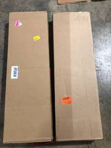 Lot of 2 StyleWell 43 in. Off White 3-Shelf Classic Bookcase with Adjustable Shelves    Customer Returns See Pictures