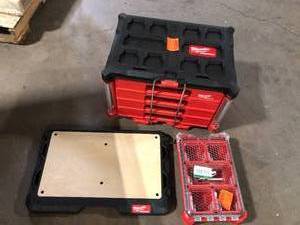 Lot of Assorted Milwaukee Tool Boxes and Hardware Various Models and Conditions   Customer Returns See Pictures