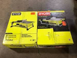 2 Lots of  7 inch Wet Tile Saw   Customer Returns See Pictures