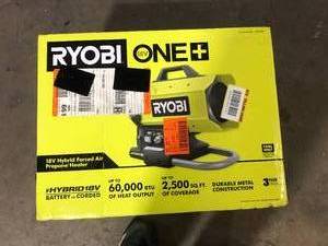 RYOBI ONE 18V Cordless Hybrid Forced Air Propane Heater (Tool Only) Customer Returns See Pictures