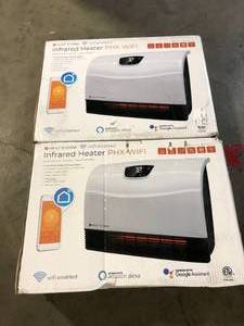Lot of 2 Heat Storm 1,500-Watt Wi-Fi Smart Heater Deluxe Indoor Wall Mount Infrared Heater   Customer Returns See Pictures