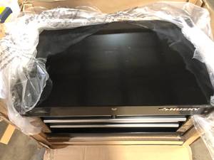 Husky Tool Storage 33 in. W Mechanics Cart with Extended Side Table and Bottle Tray Missing Parts  Customer Returns See Pictures