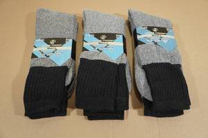 lot 37 image: 6 Pairs Wear Proof Mens Cushioned Crew Socks -Size 10-13