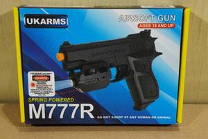 lot 46 image: UKArms M777R Spring Powered Airsoft Gun with Laser and Flashlight