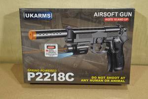 lot 48 image: UKArms P2218C Spring Powered Airsoft Pistol with Laser