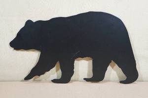 lot 58 image: Laser Cut Steel Black Bear Wall Art