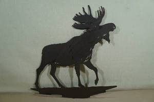 lot 59 image: Laser Cut Steel Moose Wall Art