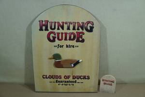 lot 60 image: Wooden Hunting Guide Sign