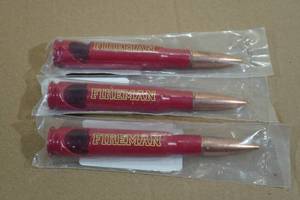 lot 78 image: 3 Fireman 50 Cal BMG Casing Bottle Openers