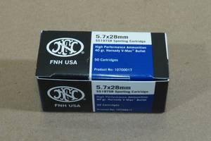 lot 117B image: 50 FNH 5.7 x 28mm 40 Gr Hornady V-Max Ammo