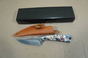 lot 17 image: Bear Themed Fixed Blade Hunting Knife