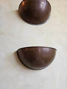lot 301 image: Rustic Copper Sconce Planters Pairing