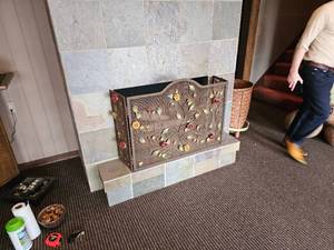 lot 135 image: Scrolled Rose Bush Fireplace Screen