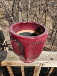 lot 364 image: Burgundy Tall Garden Planter