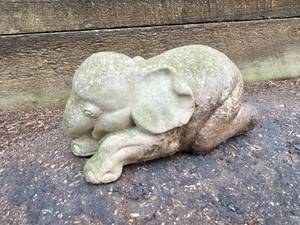 lot 166 image: Cute Sleepy Elephant Calf Statue