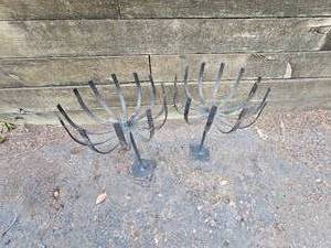 lot 173 image: Steel Architectural Basket Planters