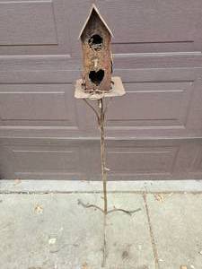 lot 177 image: Iron Standing Garden Bird House