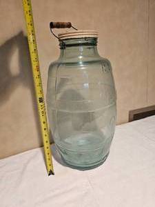 lot 400 image: Large Glass Barrel Jug
