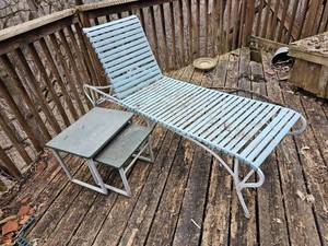 lot 232 image: Retro Poolside Recliner and Nesting Side Table