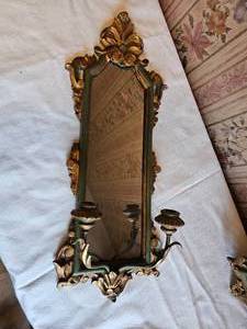 lot 427 image: Rococo Sconced Mirror Pair