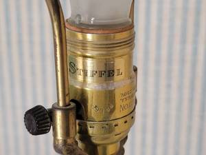 lot 487 image: Stiffel Ceramic Kerosene Style Table Lamp Pair