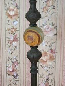 lot 114 image: Iron Floor Lamp with Green Quartz Ball Embellishment