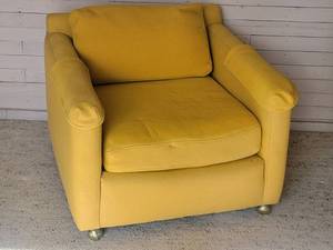 lot 19 image: MCM Sunshine Yellow Club Chair by Twenties Inc.