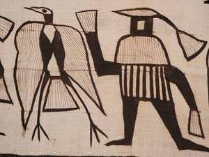 lot 4 image: Vintage African Senufo Korhogo Cloth Painting  - 7