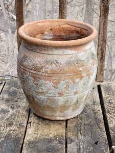 lot 76 image: Striking Vintage Hand Decorated Terra Cotta Planter