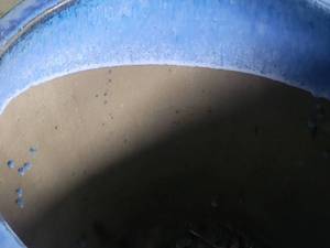 lot 60A image: Large Sky Blue Drip Glaze Planter