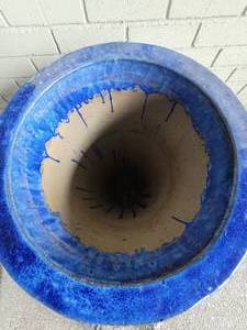 lot 60 image: Stunning Cobalt Blue Glaze Terra Cotta Planter