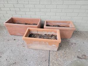 lot 66 image: Rectangle Terra Cotta Planter Boxes