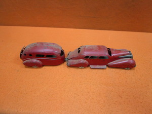 Vintage Tin Toy Car & Trailer
