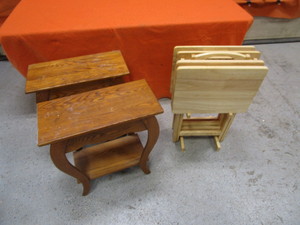 (2) End Tables & TV Trays