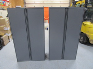(2) 2 Door Storage Cabinets 18x36x65