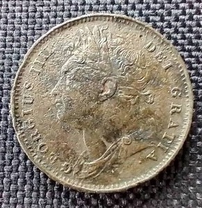 lot 52 image: 1822 British 1 Farthing Coin