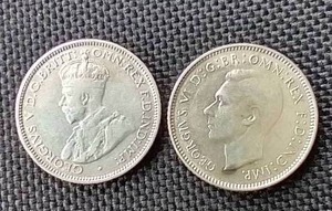 lot 62 image: (2) Australian Silver 6 Pence Coins