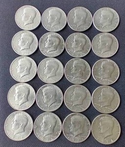 lot 68 image: (20) Kennedy Half Dollars