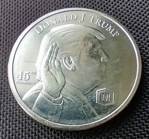 lot 86 image: Donald Trump 1 Oz. Silver Round