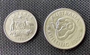 lot 95 image: (2) Silver Australian Coins
