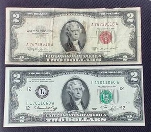 lot 102 image: (2) $2 Notes - (1) Red Seal