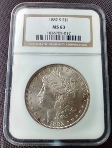lot 116 image: 1882-S Morgan Dollar - NGC MS63