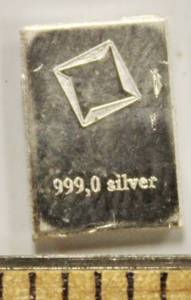 One Gram Bar Of .999 Fine Silver