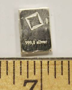 One Gram Bar Of .999 Fine Silver