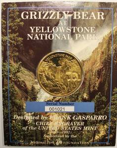 Yellowstone Commemorative Grizzly Bear Coin